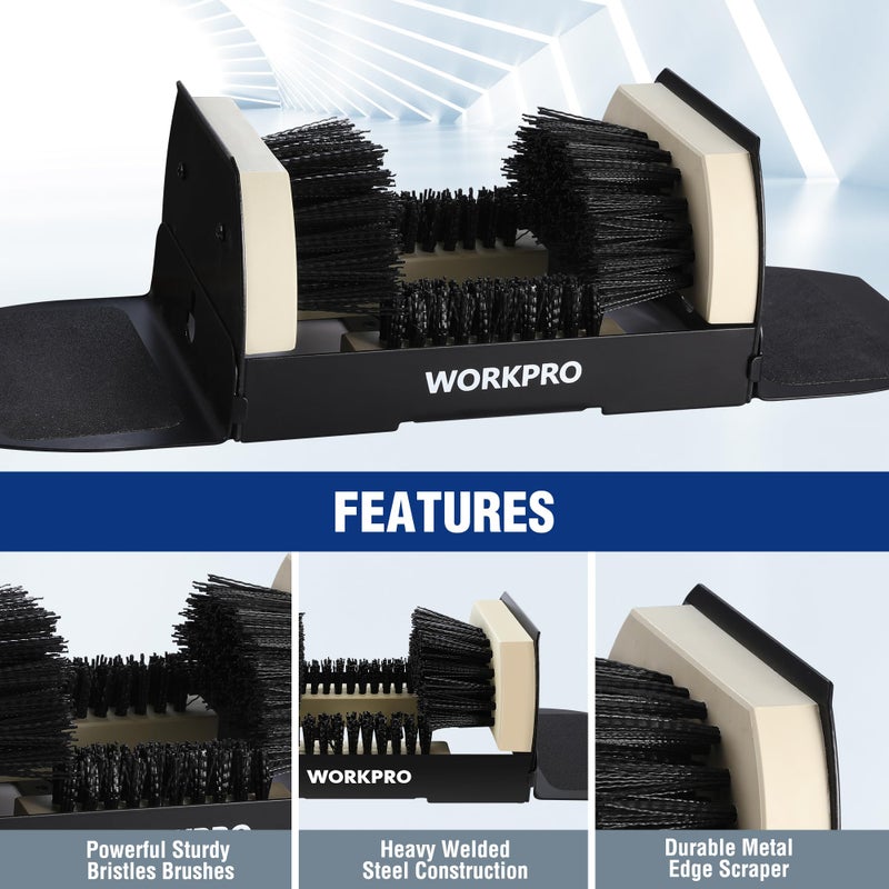 WORKPRO Boot Brush Scraper Outdoor, Shoe Cleaner Brush, Boot Scrubber, Heavy Duty Boot Cleaning Brush, 2 Pack - Image 3